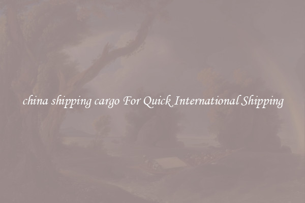 china shipping cargo For Quick International Shipping