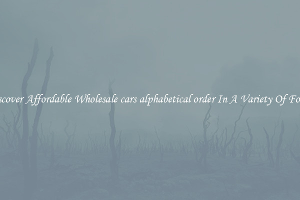 Discover Affordable Wholesale cars alphabetical order In A Variety Of Forms