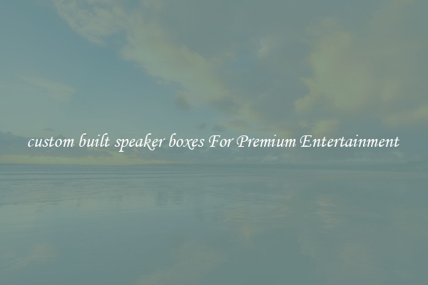 custom built speaker boxes For Premium Entertainment 