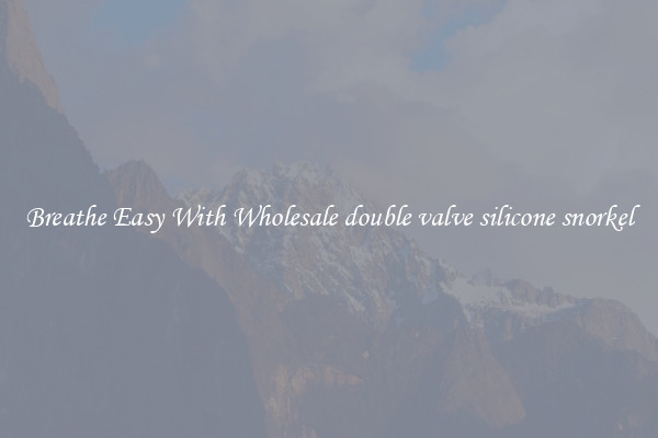 Breathe Easy With Wholesale double valve silicone snorkel