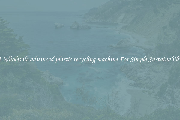  A Wholesale advanced plastic recycling machine For Simple Sustainability 