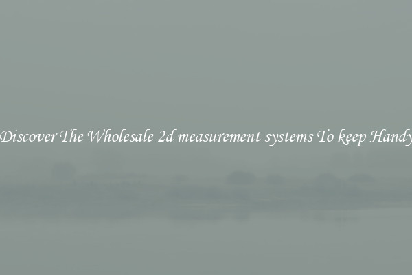 Discover The Wholesale 2d measurement systems To keep Handy