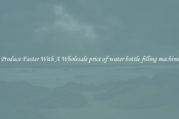 Produce Faster With A Wholesale price of water bottle filling machine