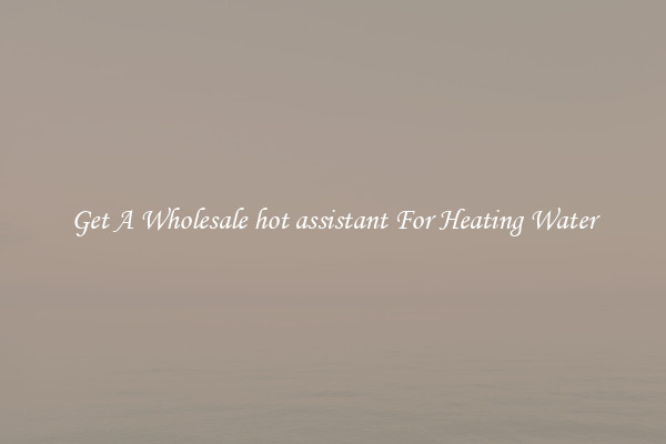 Get A Wholesale hot assistant For Heating Water