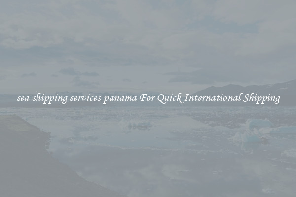 sea shipping services panama For Quick International Shipping