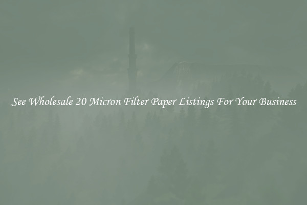 See Wholesale 20 Micron Filter Paper Listings For Your Business